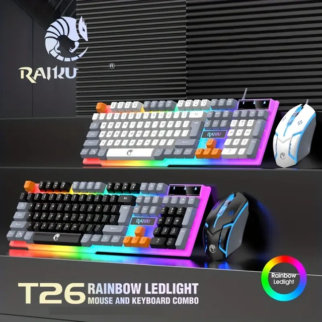 Wired Gaming Glowing Keyboard And Mouse Set