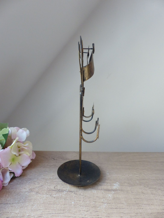 Porte bijoux en forme de chaussures tongs en métal artisanat d'art, Support à bijoux fait main, Décoration maison thème bord de mer, Cadeau