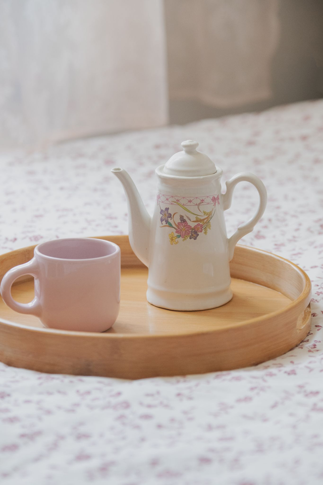 Cafetière fleurie en céramique 🌸