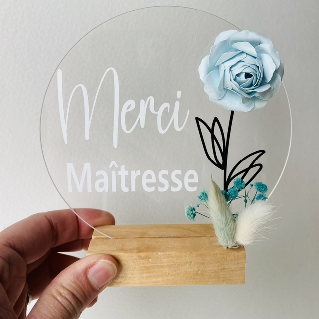 Le plexi fleuri Merci Maîtresse