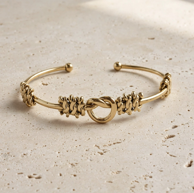 Bracciale 3 Nodi Rigido Gold