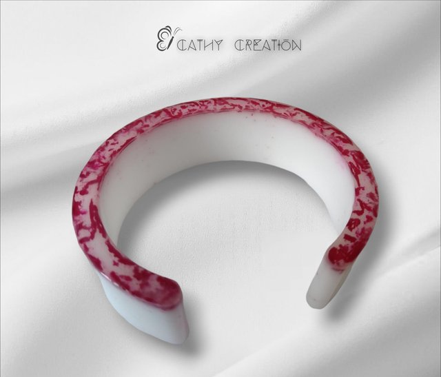 Bracelet large rouge et blanc 6cm 