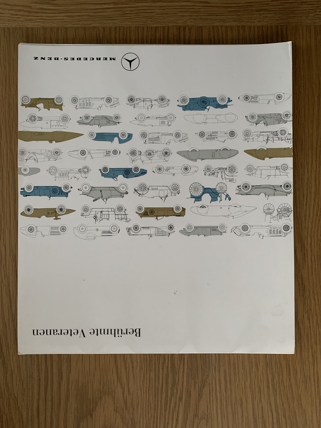 MERCEDES-BENZ BERUHMTE VETERANEN SET OF 8 COLOURED PRINTS 32.7x29cm. with folder