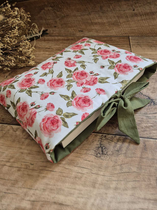 Housse de livre molletonnée Roses