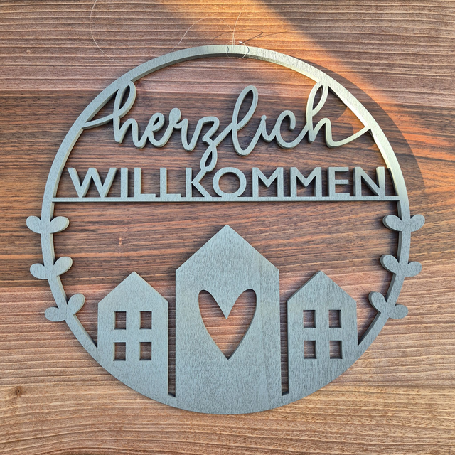 Türschild, herzlich WILLKOMMEN