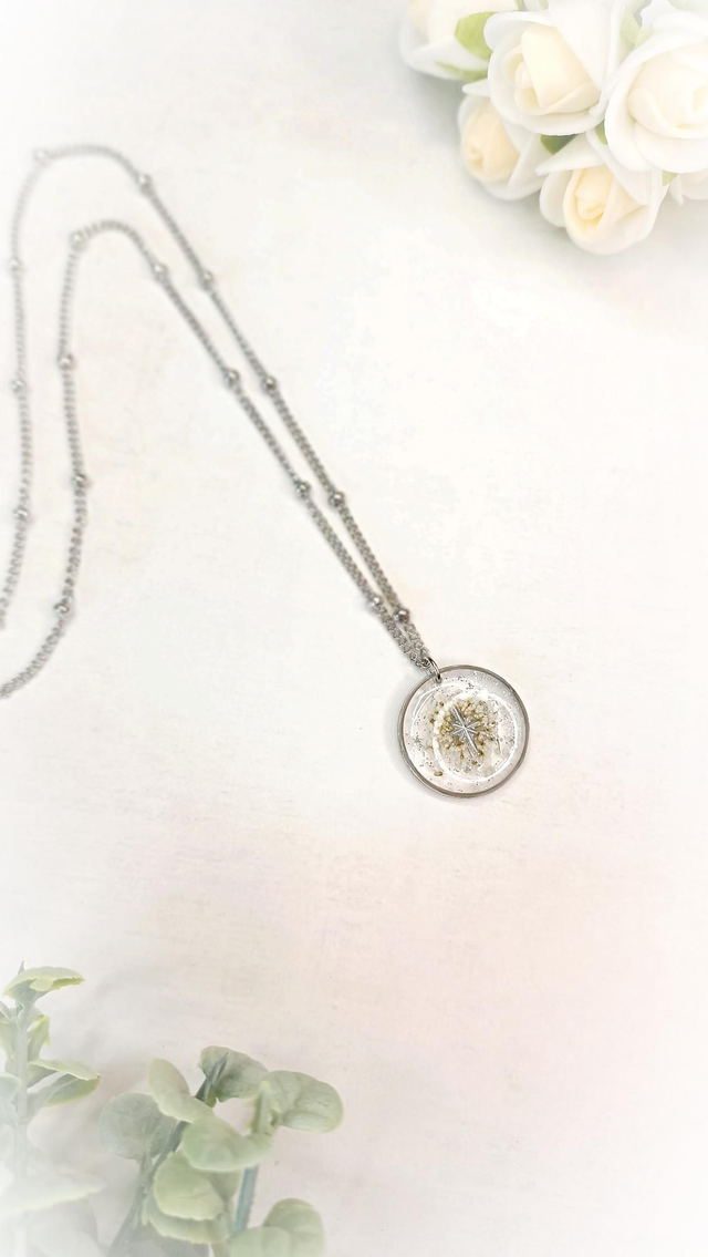 KALLISTA Argenté - Sautoir Blanc