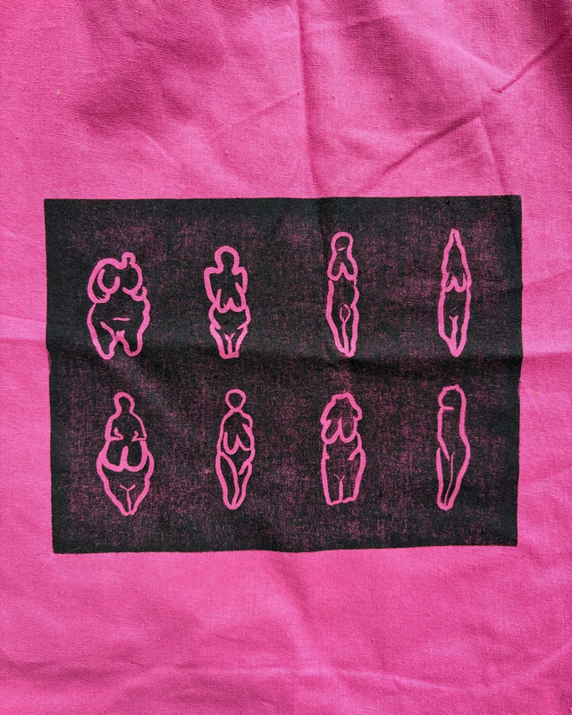 Różowa torba bawełniana „Venus figurines”