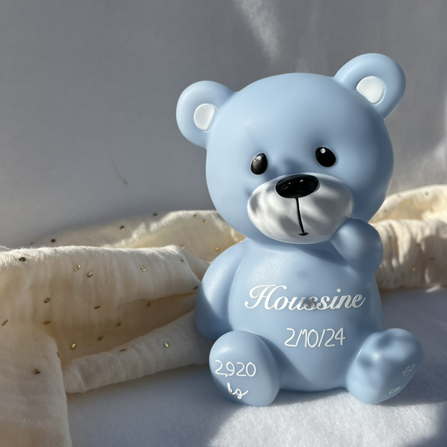 Veilleuse ourson bleu personnalisable 