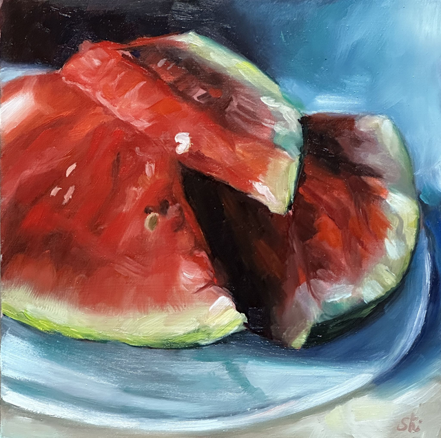 Melonenzauber - Feine Ölmalerei für dein Zuhause