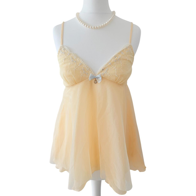 Butter Yellow embroidered cami 