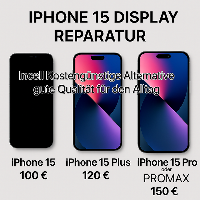 🔧 iPhone 15 / iPhone 15 Plus / iPhone 15 Pro / iPhone 15 Pro Max INCELL Display Reparatur