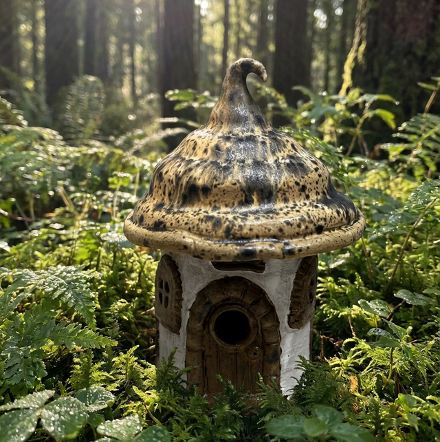 Speckled curl fairy house