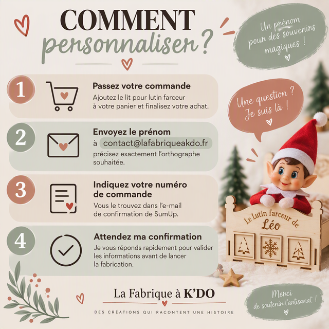 Lit pour lutin farceur personnalisé avec prénom