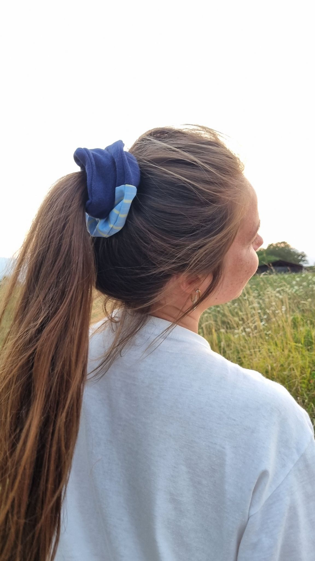 Chouchou chemise bleue