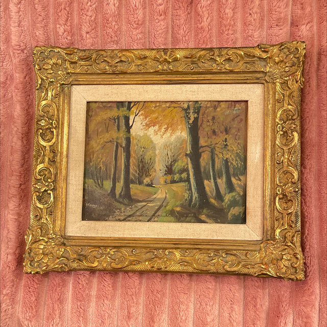 Ölgemälde signiert vergoldeter Stuckrahmen 