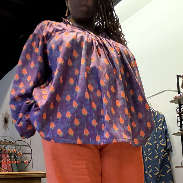 Blouse Yemandja imprimé Cajou Mûr