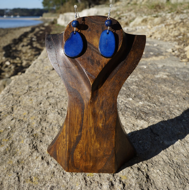 Grandes Tranches Bleues avec Perle Bleue