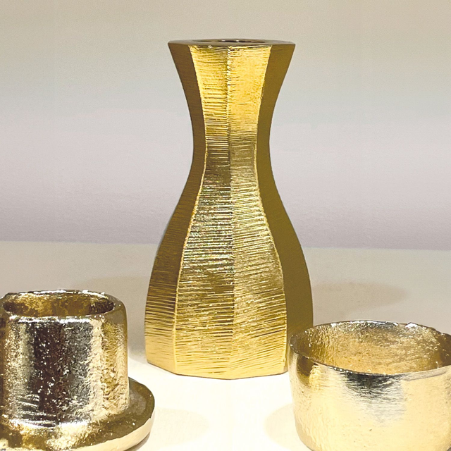 Bougeoir doré H9.5cm