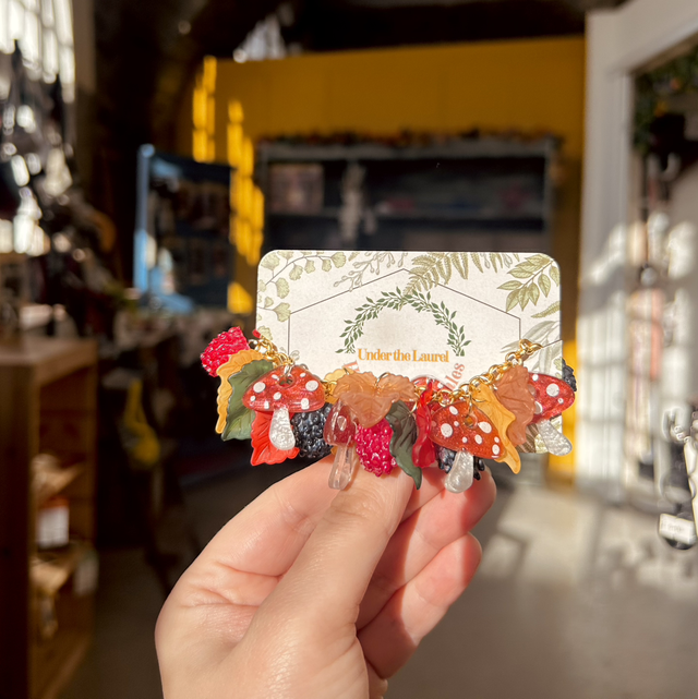 Mushroom and Blackberry Woodland Bracelet