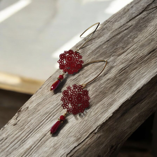 Boucles d'oreilles rouge
