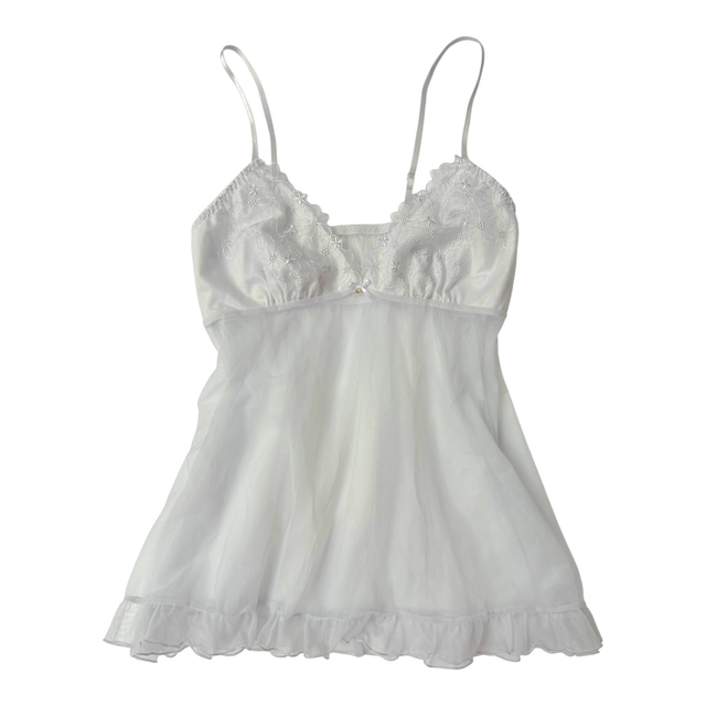 Japanese brand coquette grey floral embroidered cups cami