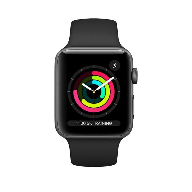 APPLE Watch Series 3 38mm Zwart sportbandje.