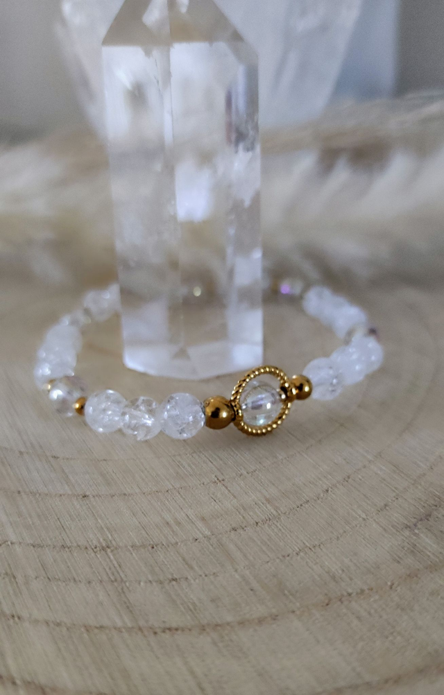 Bracelet "Nouveau départ" Cristal de roche craquelé