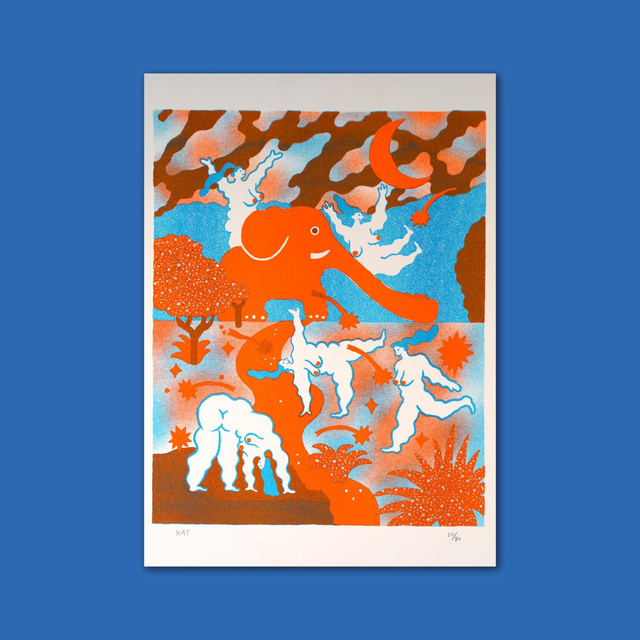 Girls' Playground A4 Risograph Wall Art