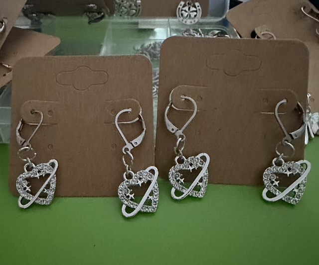 Hearts &amp; Planets Earrings 