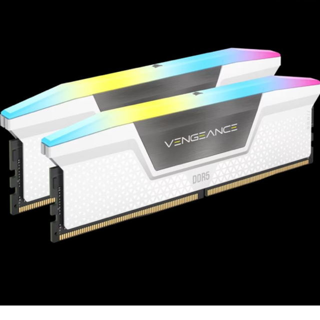 Kit Barrettes mémoire 32Go (2x16Go) DIMM DDR5 Corsair Vengeance RGB 6000MHz (Blanc)