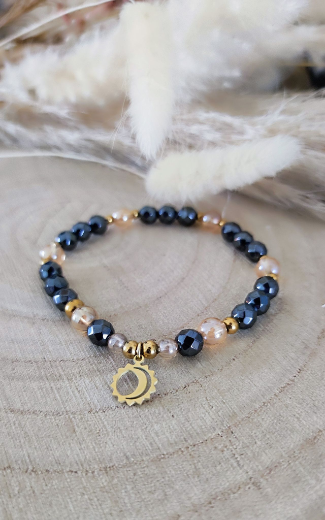 Bracelet "Confiance en soi" Hématite facettée