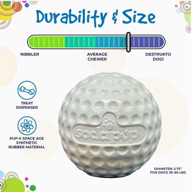 Distributeur de friandises en caoutchouc pour balles de golf et jouet d'enrichissement