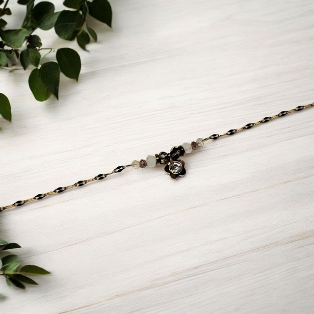 Bracelet acier inoxydable blanc et doré