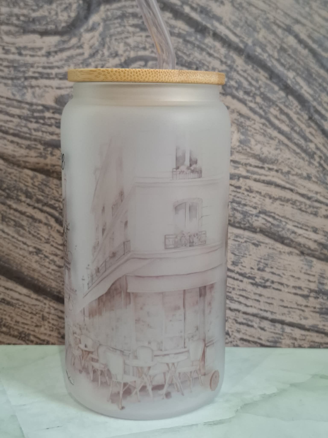 Collection chat parisien Verre givré personnalisable