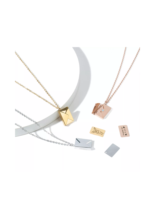 Stainless Steel Envelope Necklace