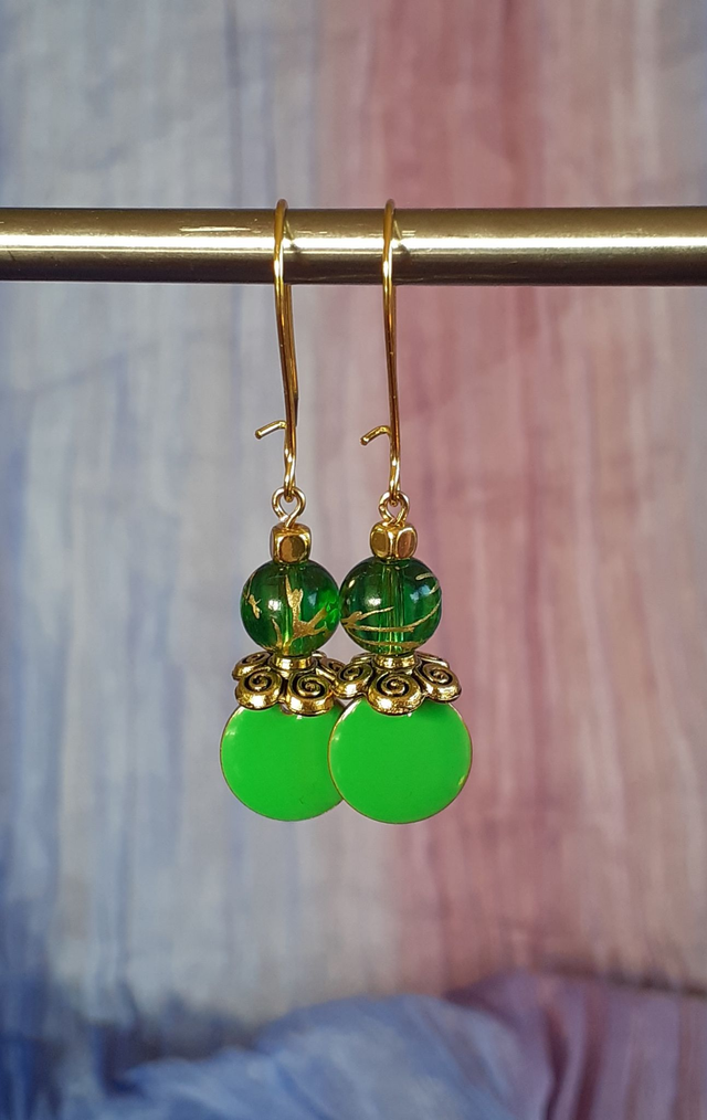 Siogs Petites boucles d'oreilles colorées, Vert pomme, Parme, Bleu