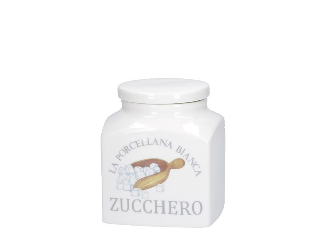 PORCELLANA BIANCA - Conserva Barattolo Deco Zucchero 1,1 L