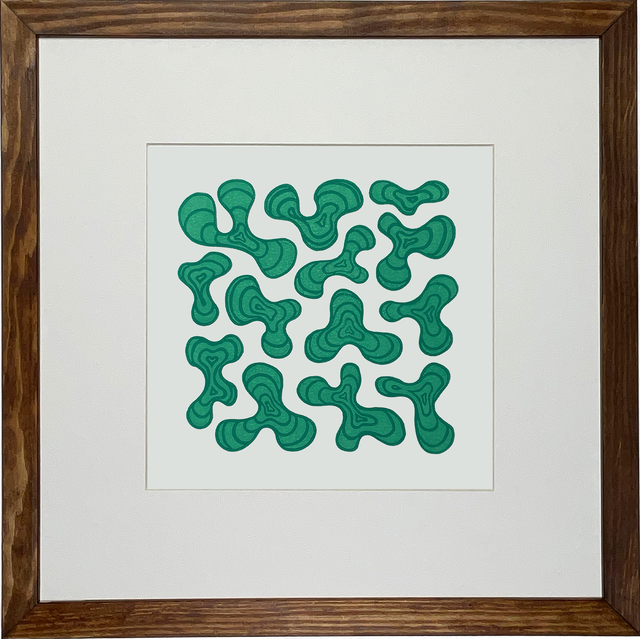 Reduktionsdruck "Topography of a Bubblebath with Genevieve" 30x30cm