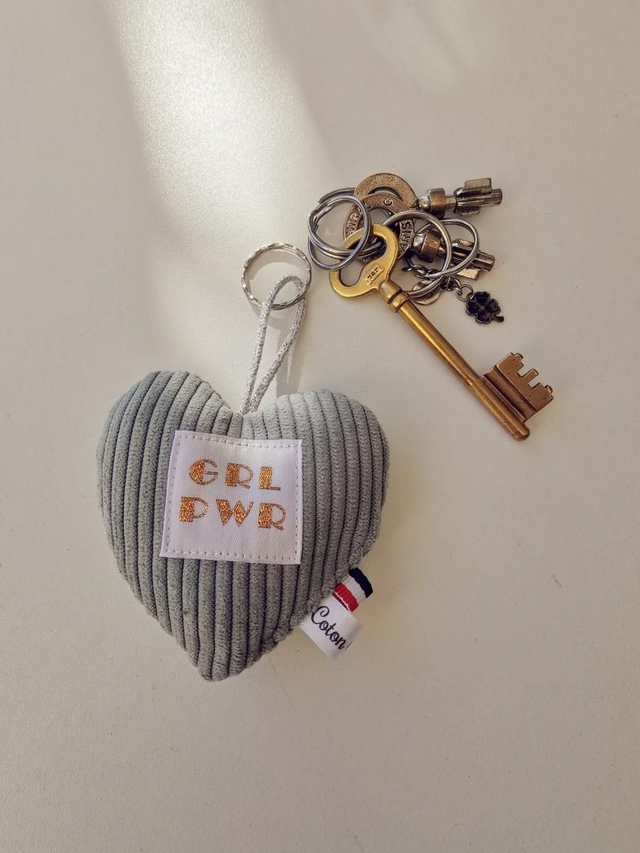 Porte-clefs COLETTE velour bleu gris