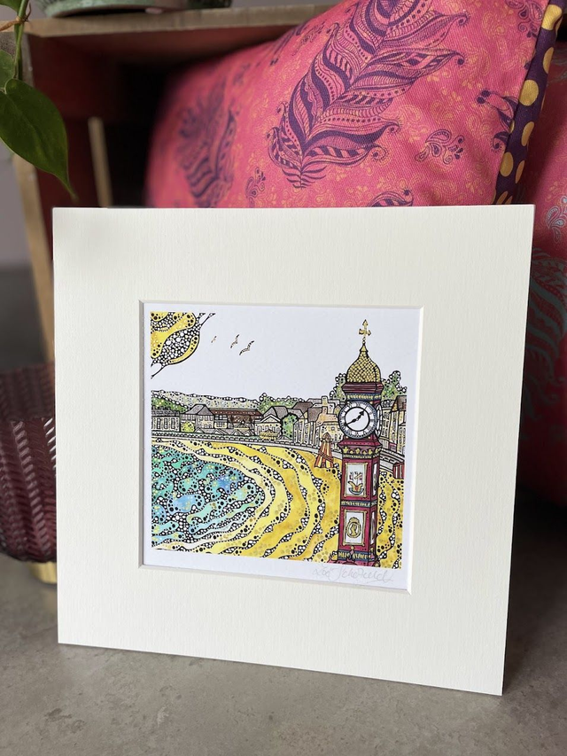 Fine Art Print - Weymouth Jubilee Clock & Beach