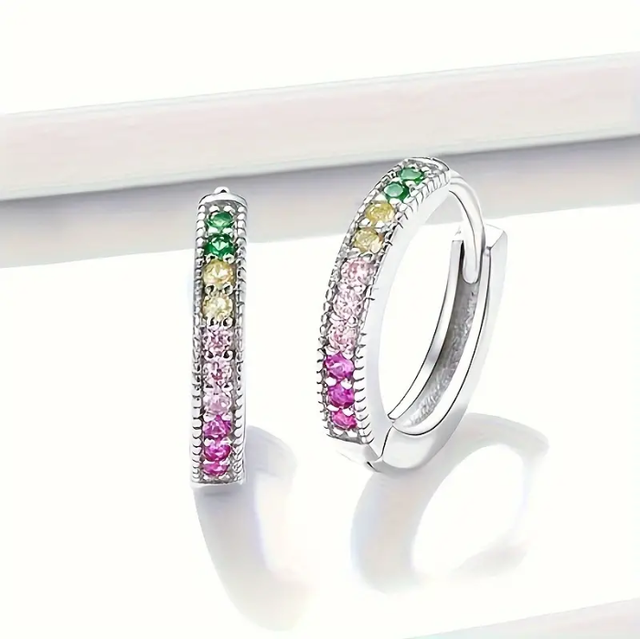 Rainbow hoop earrings