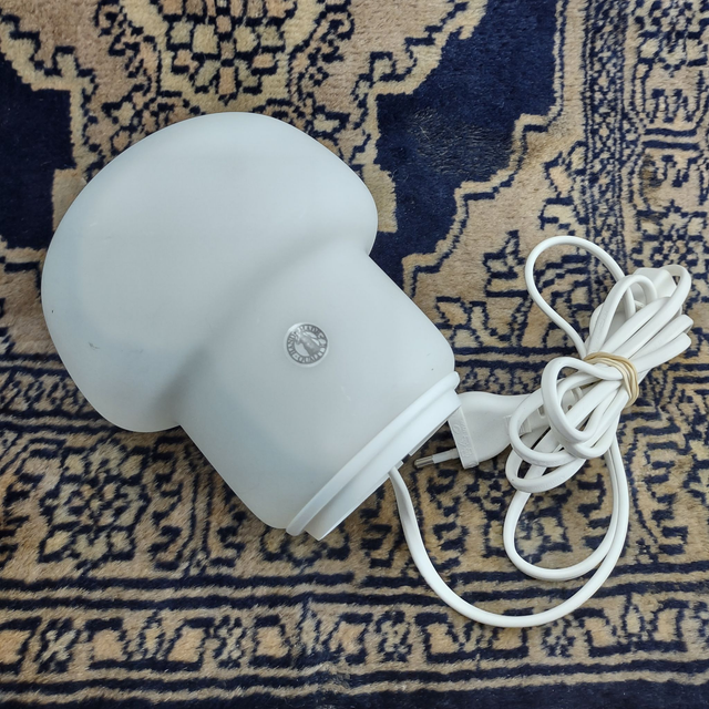 IKEA | 'Tokabo' Tafellamp Sfeerlamp Paddestoellampje Wit Opaalglas (diameter 12 cm l hoogte 15cm) E14 lamp wit Netsnoer/schakelaar | Vintage