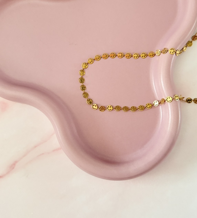 RVS Ketting Smiley Face