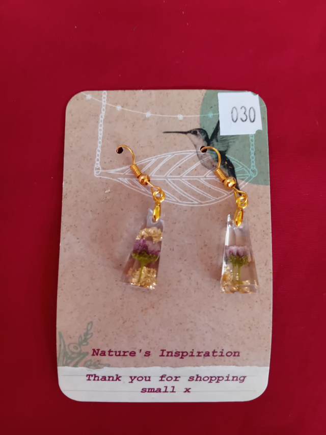 030 - Gold dropper earings - Nature Inspiration
