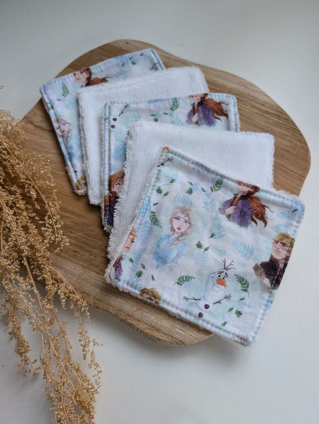 Lot de 5 coton lavables Reine des Neiges