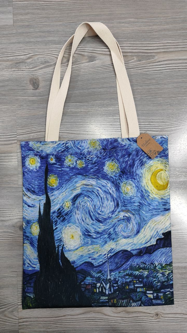 Borsa Shopper tote Notte stellata di Vincent Van Gogh