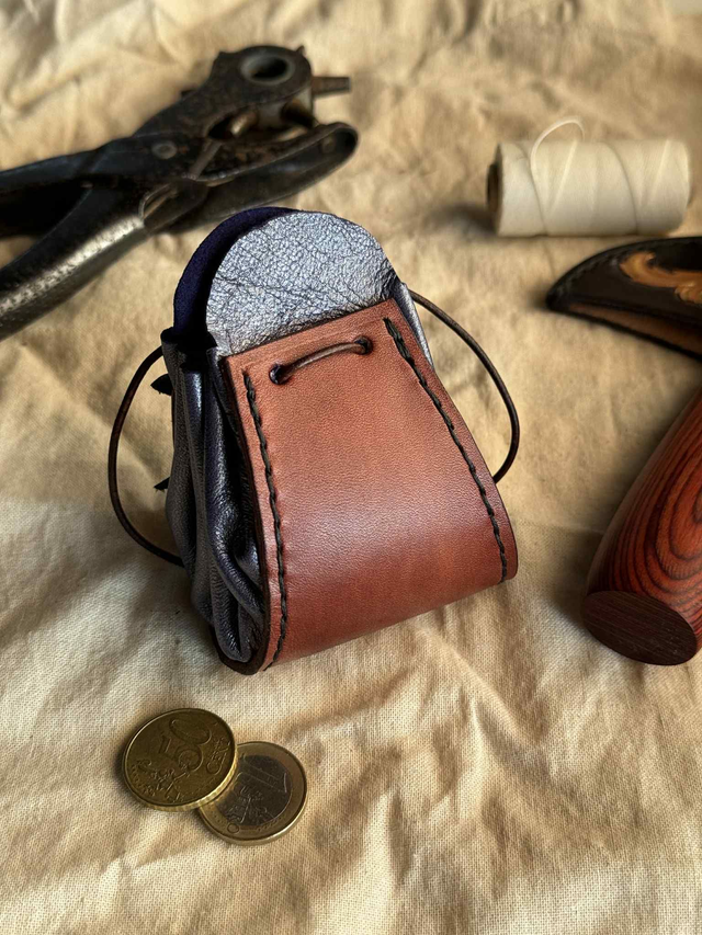 Bourse petites fleurs - violet