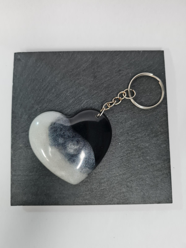 Résine PC coeur blanc et noir