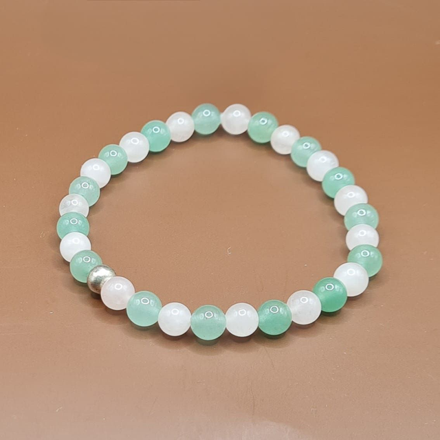 Bracelet Aventurine verte – quartz rose