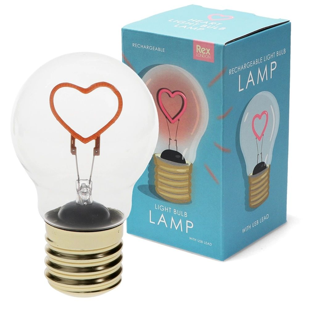 Usb Rechargeable Light Bulb Lamp - Heart